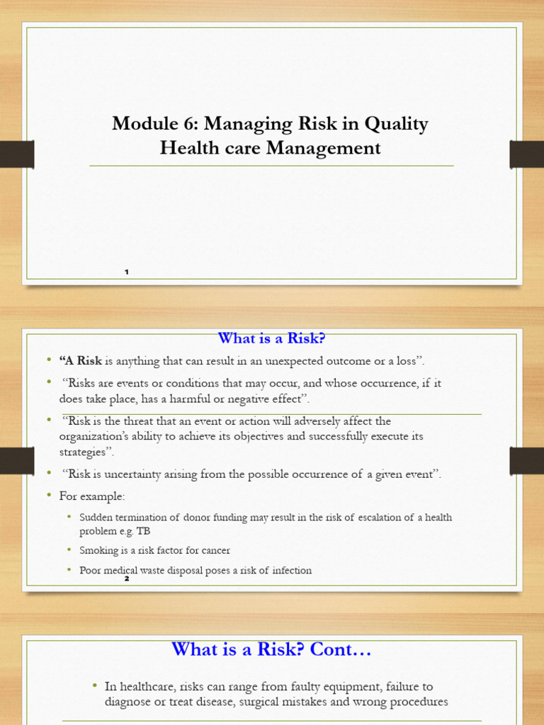 Risk Management in Healthcare Explained | PDF | Risk | Risk Management