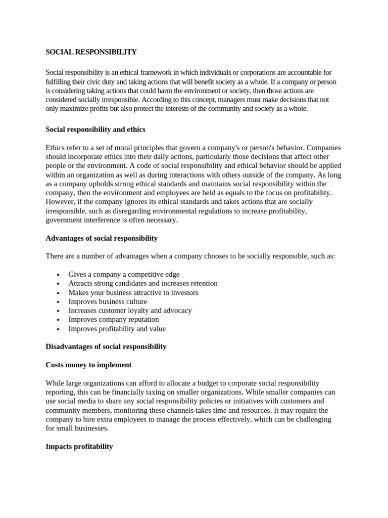 Understanding Social Responsibility and Ethics | PDF | Corporate Social ...