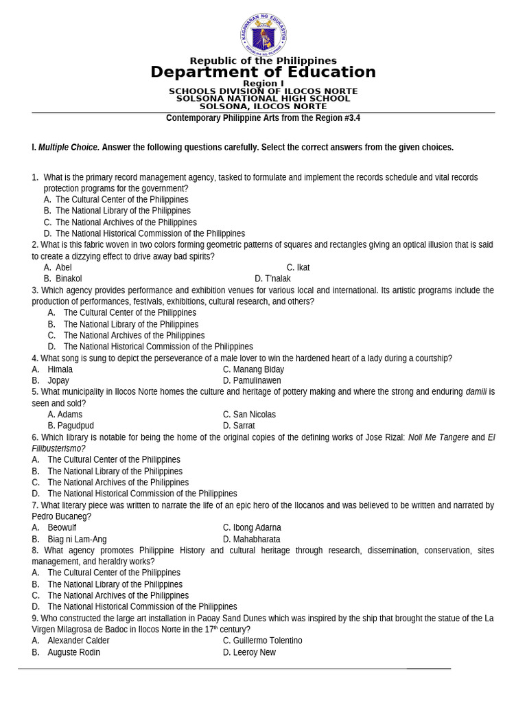 Summative-3.4-CPAR | PDF | Philippines