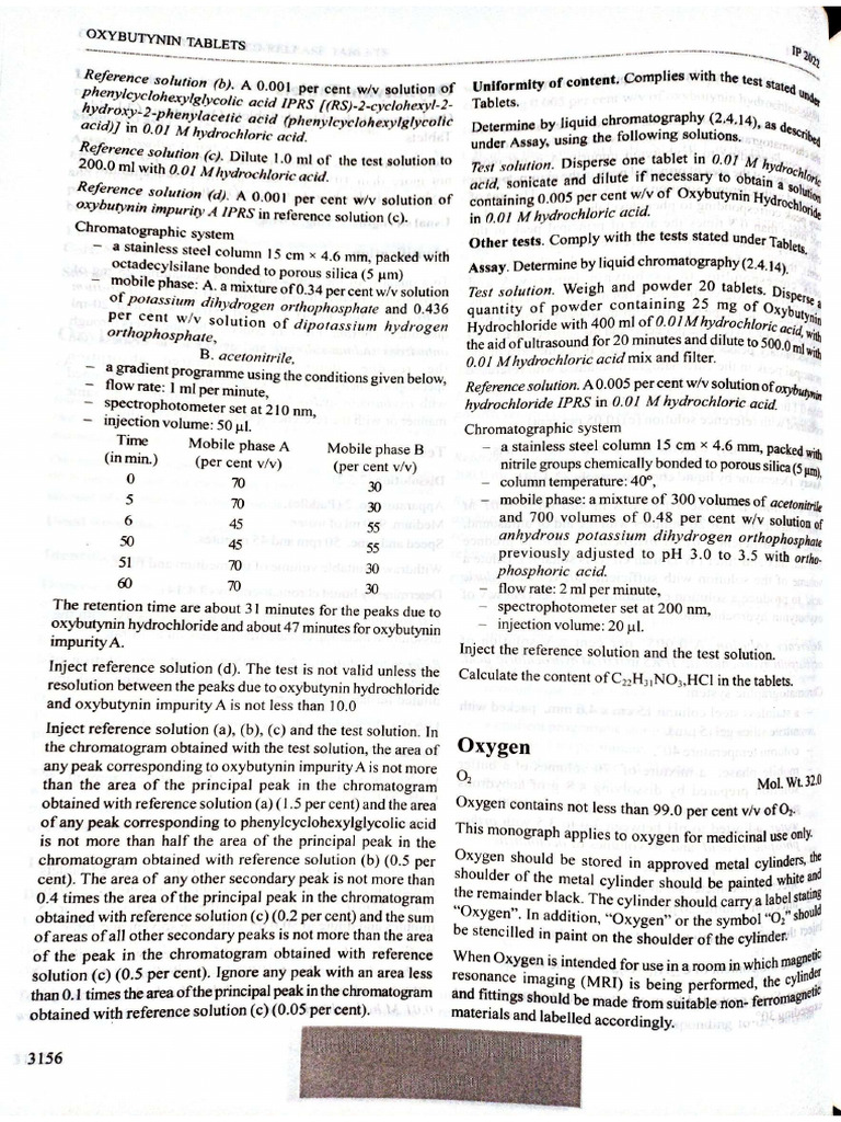 Oxygen IP Monograph | PDF