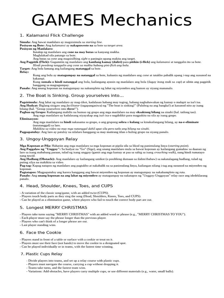 GAMES Mechanics | PDF