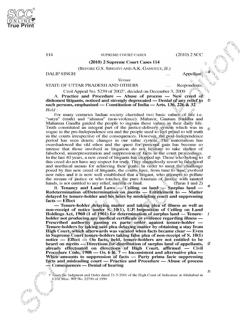 Modak Judgment Analysis: SCC 1, 2008 | PDF | Supreme Court Of The ...