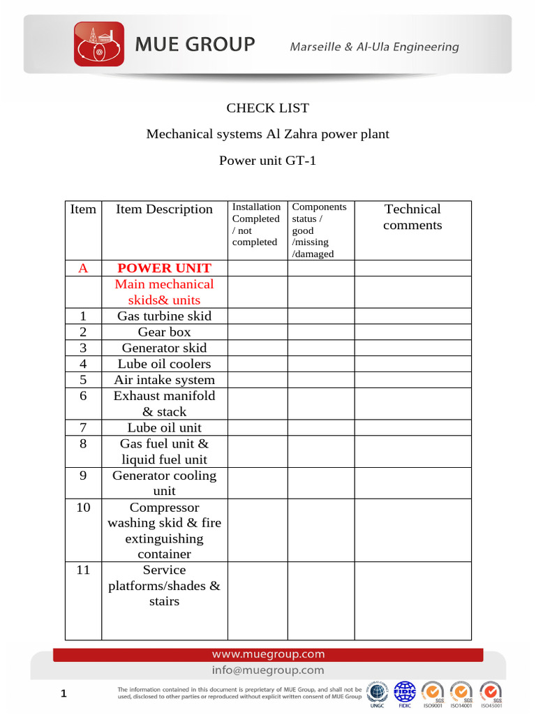 1 Mech Check List | PDF | Gas Turbine | Fuels
