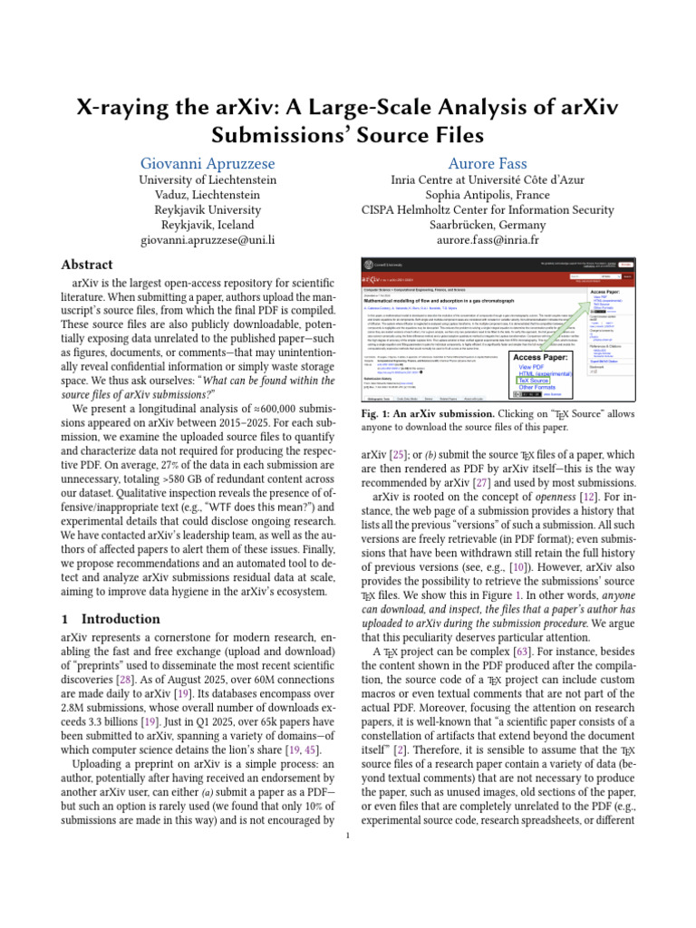 Analysis of Redundant Data in arXiv Submissions | PDF | Te X | Data
