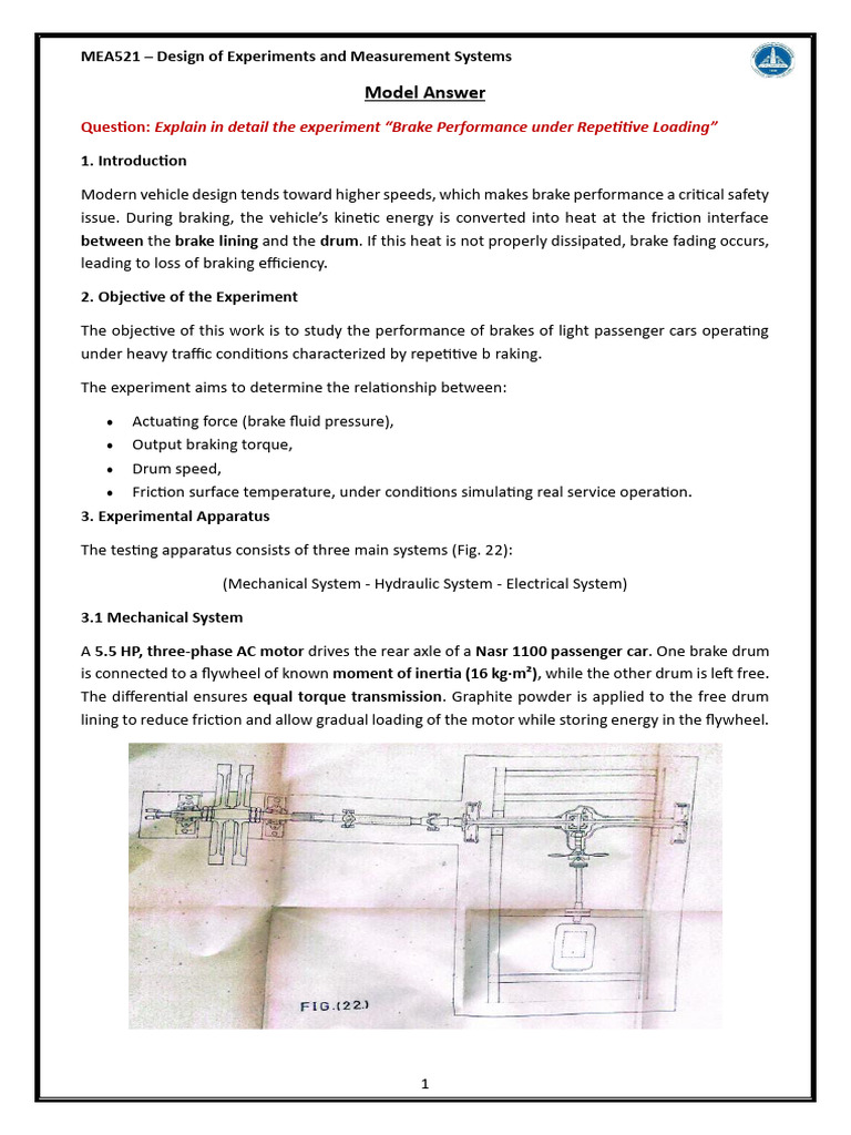 Q1 Model Answer | PDF | Brake | Mechanical Engineering