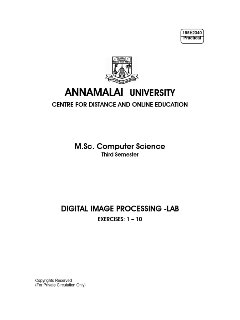 Digital Image Processing Lab Exercises | PDF | Command Line Interface ...