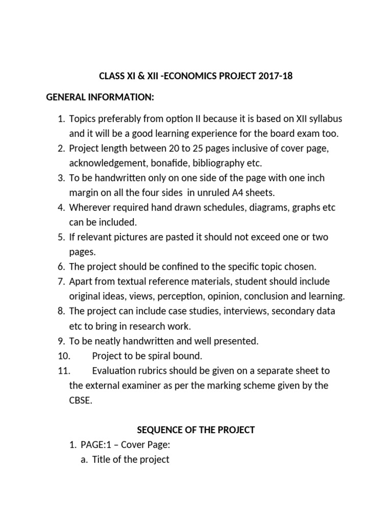 Economics Project 2017 | PDF