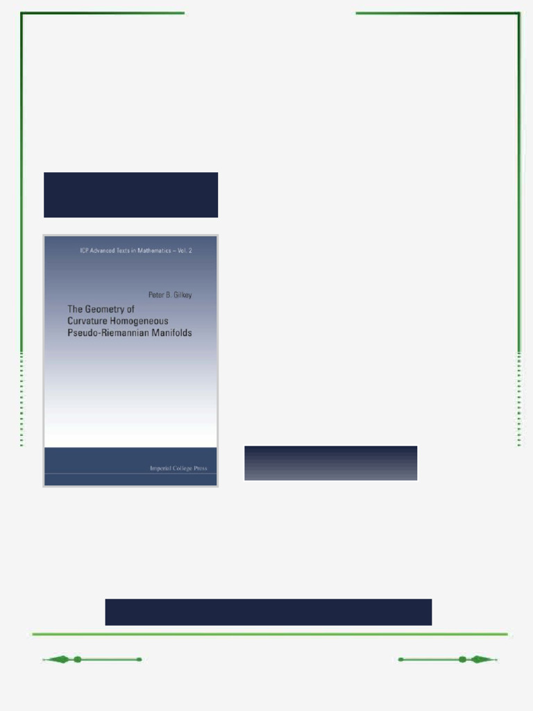 The geometry of curvature homogeneous pseudo Riemannian manifolds First ...