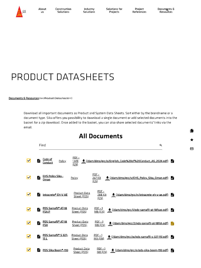 Sika Product Datasheets | PDF