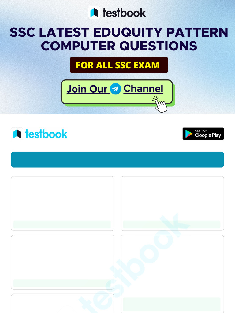 SSC Latest Eduquity Computer Questions Eng | PDF | Microsoft Excel ...