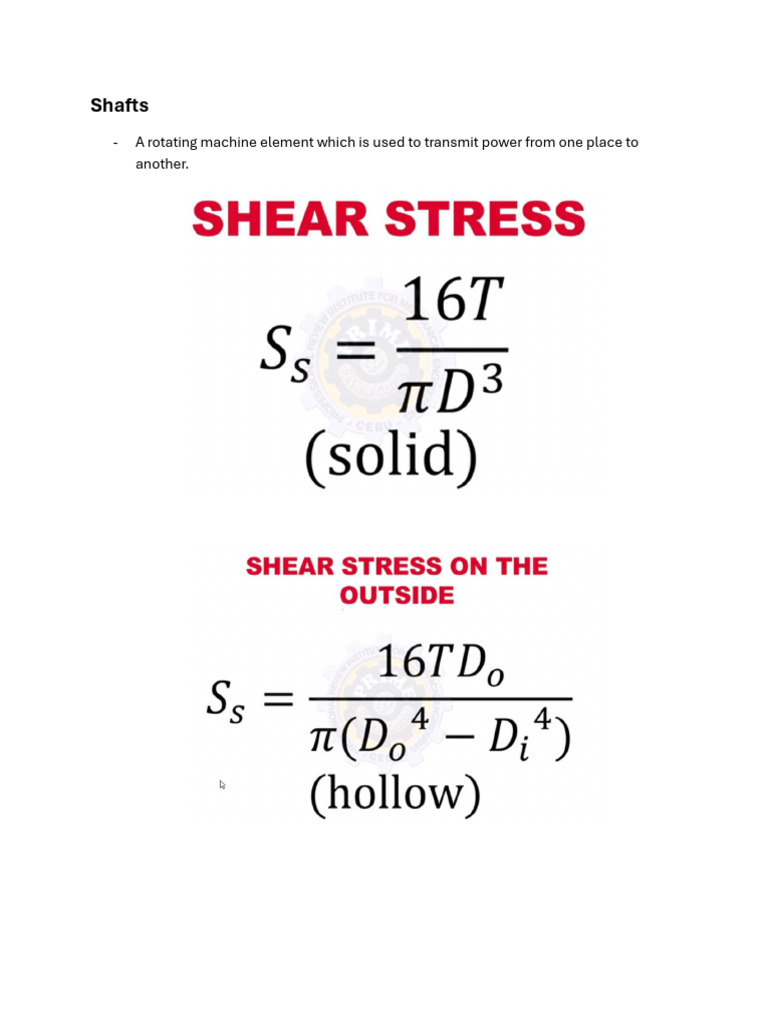 Shaft Torque and Deflection Calculations | PDF