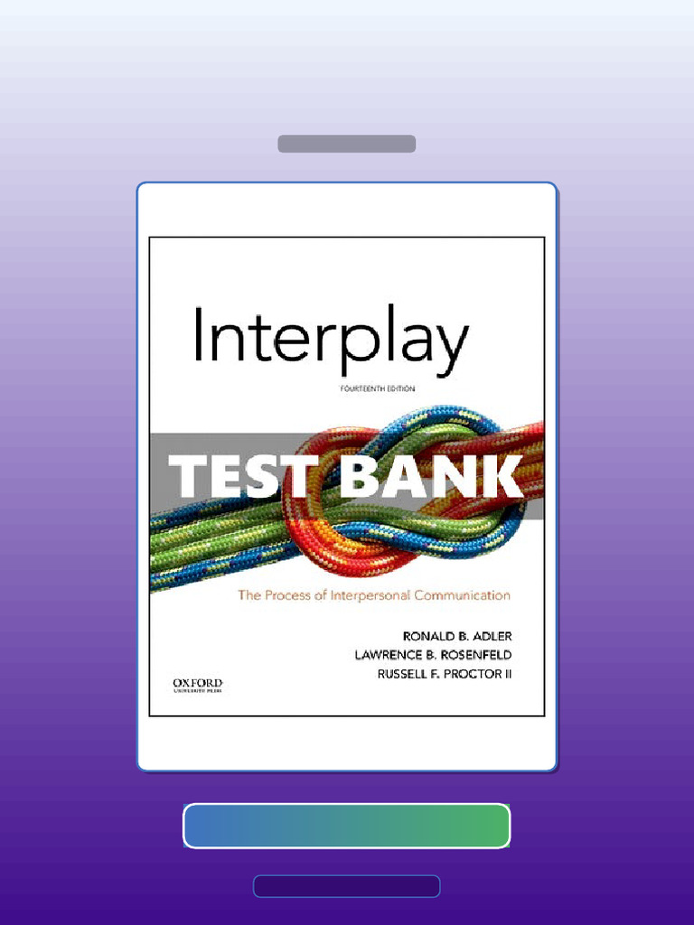 Test Bank for Interplay 14th Edition Adler | PDF | Multiple Choice ...