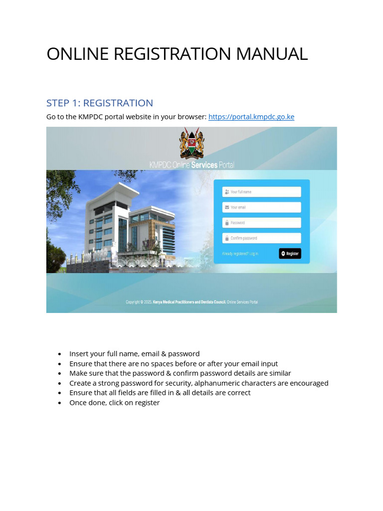 KMPDC Online Registration Guide | PDF | Password | Computing