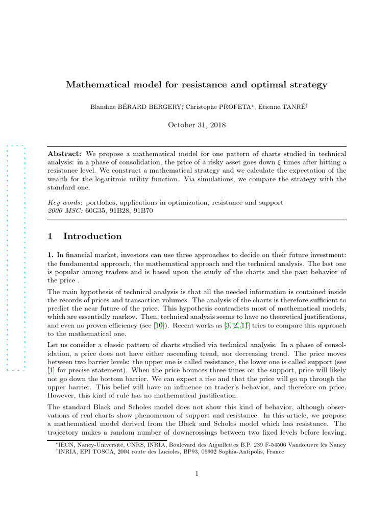 Mathematical Model for Trading Resistance | PDF | Technical Analysis ...