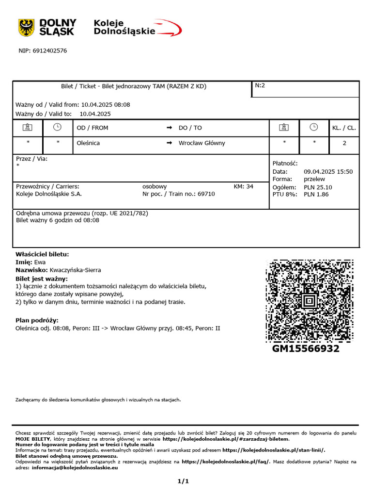 Bilet Kd 2941 | PDF