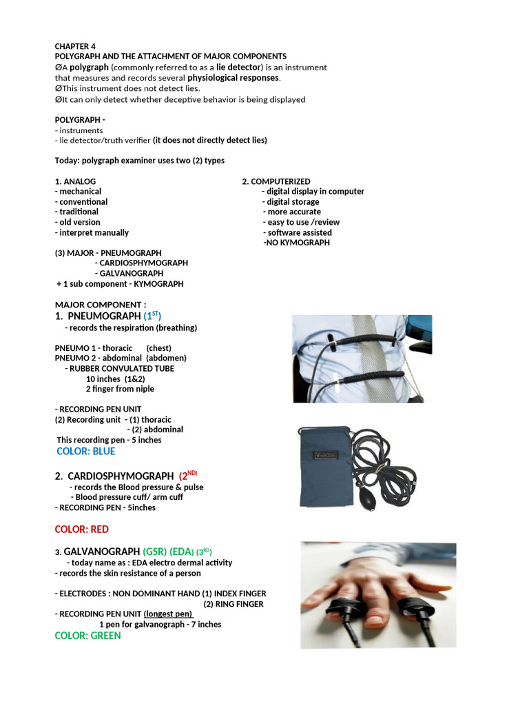 Polygraph Components and Examiner Roles | PDF | Polygraph