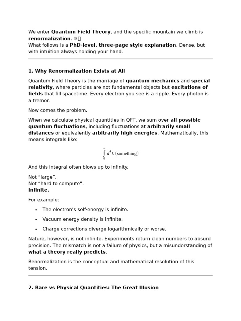 Understanding Renormalization in QFT | PDF | Quantum Field Theory | Physics