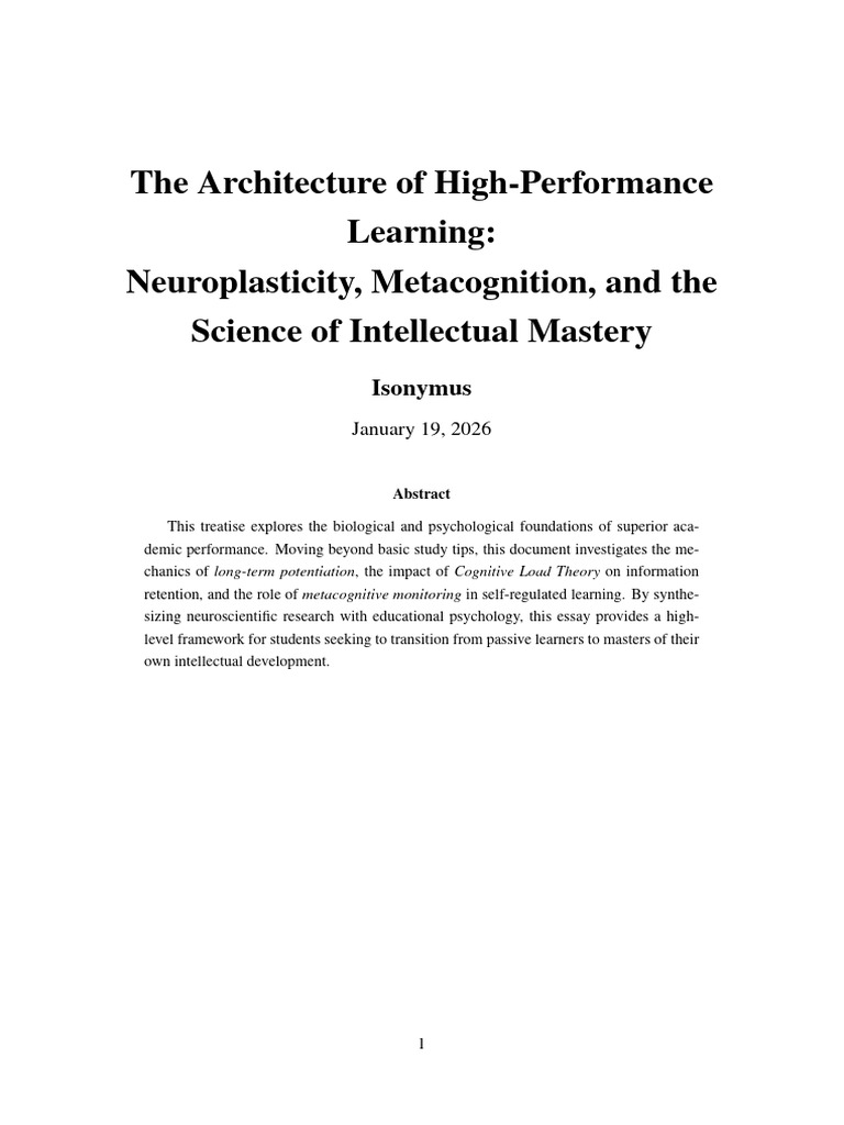 The Architecture of High-Performance | PDF | Memory | Metacognition