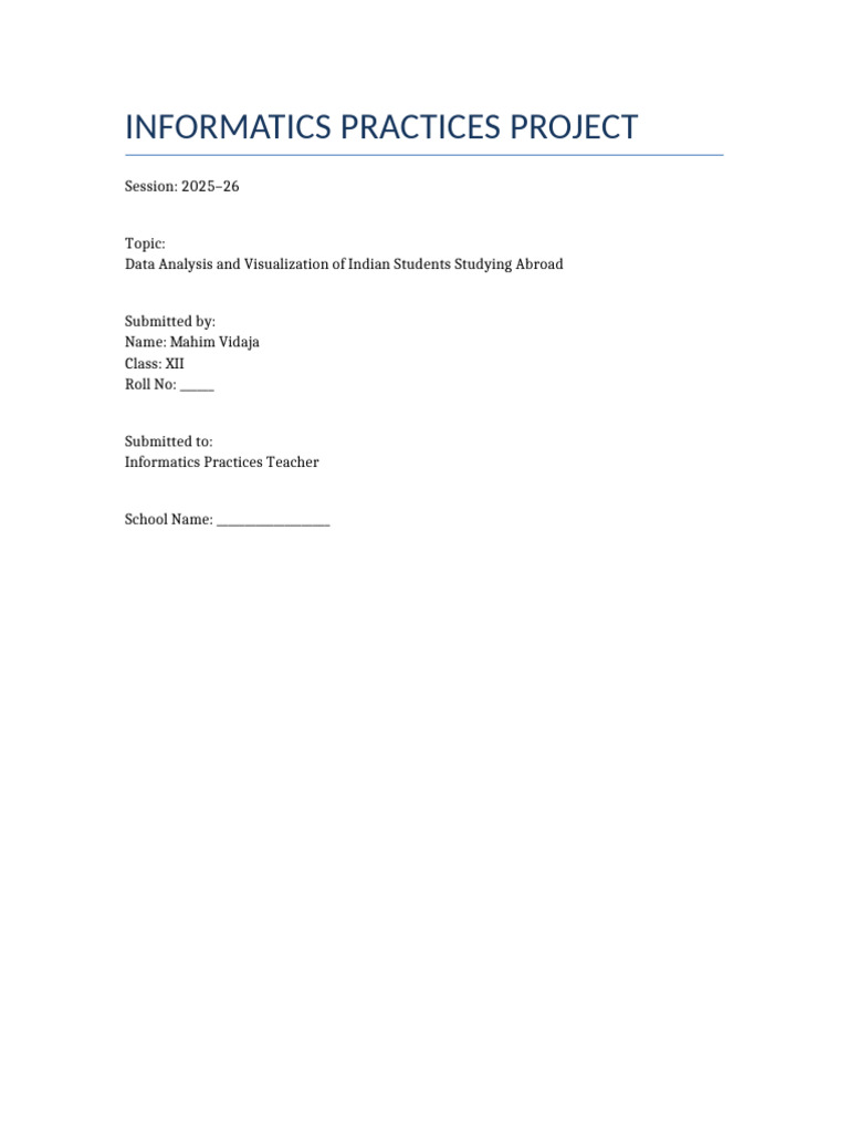 Data Analysis of Indian Students Abroad | PDF | Comma Separated Values ...