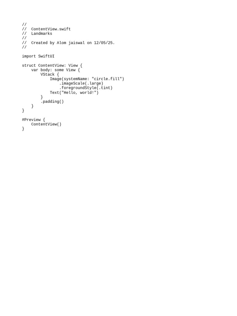 SwiftUI ContentView Example | PDF