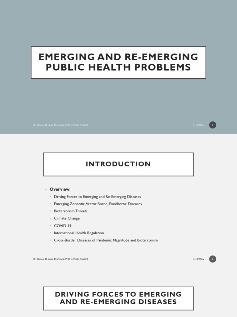 Emerging and Re-Emerging Public Health Problems (6) | PDF | Pandemic ...