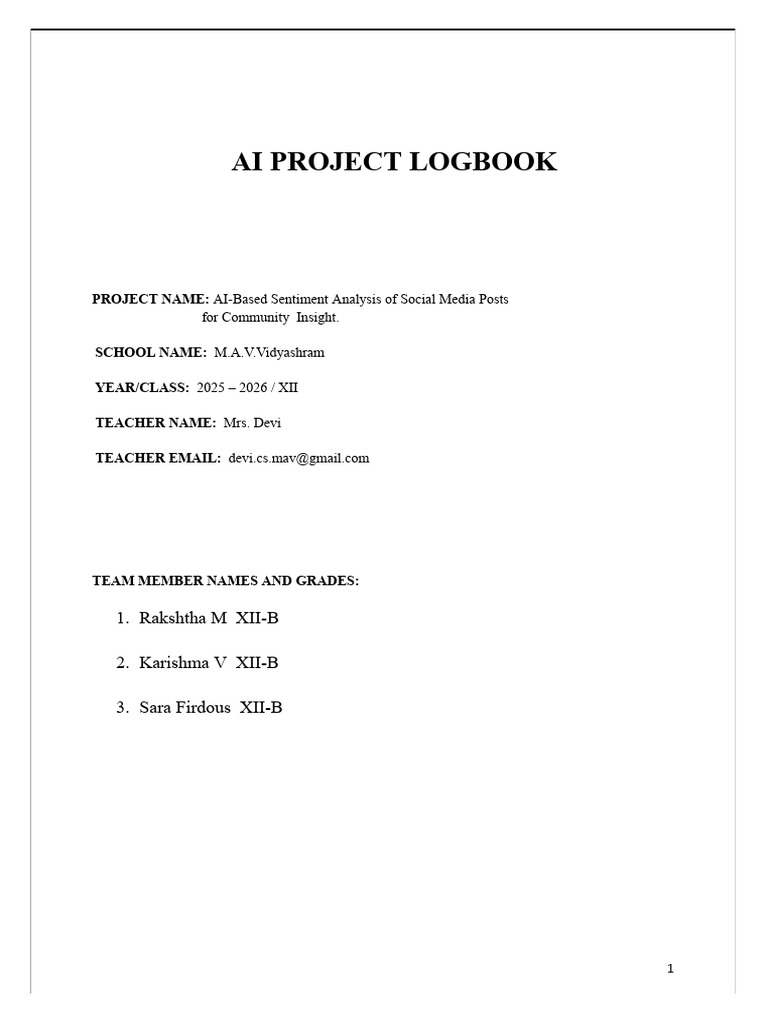 AI Sentiment Analysis Project Logbook | PDF | Social Media | Popular ...