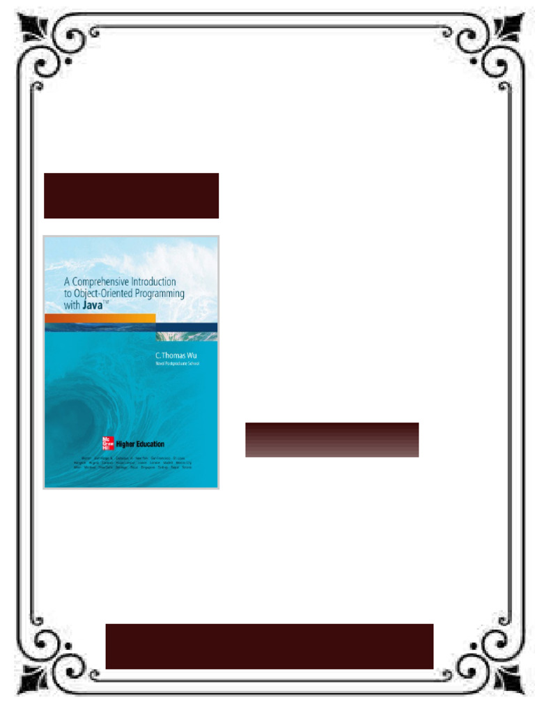 A comprehensive introduction to object oriented programming with Java ...