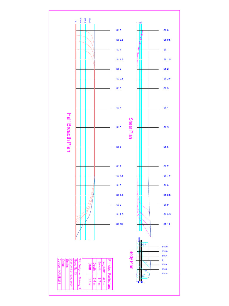 Group 13 Lines Plan Drawing | PDF | Shipping | Ships