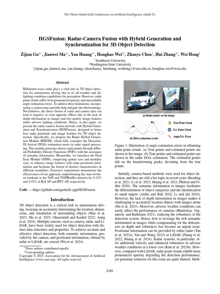 HGSFusion: Enhanced 3D Object Detection | PDF | Lidar | Radar