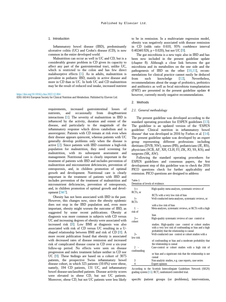 Nutritional Management in Inflammatory Bowel Disease | PDF ...