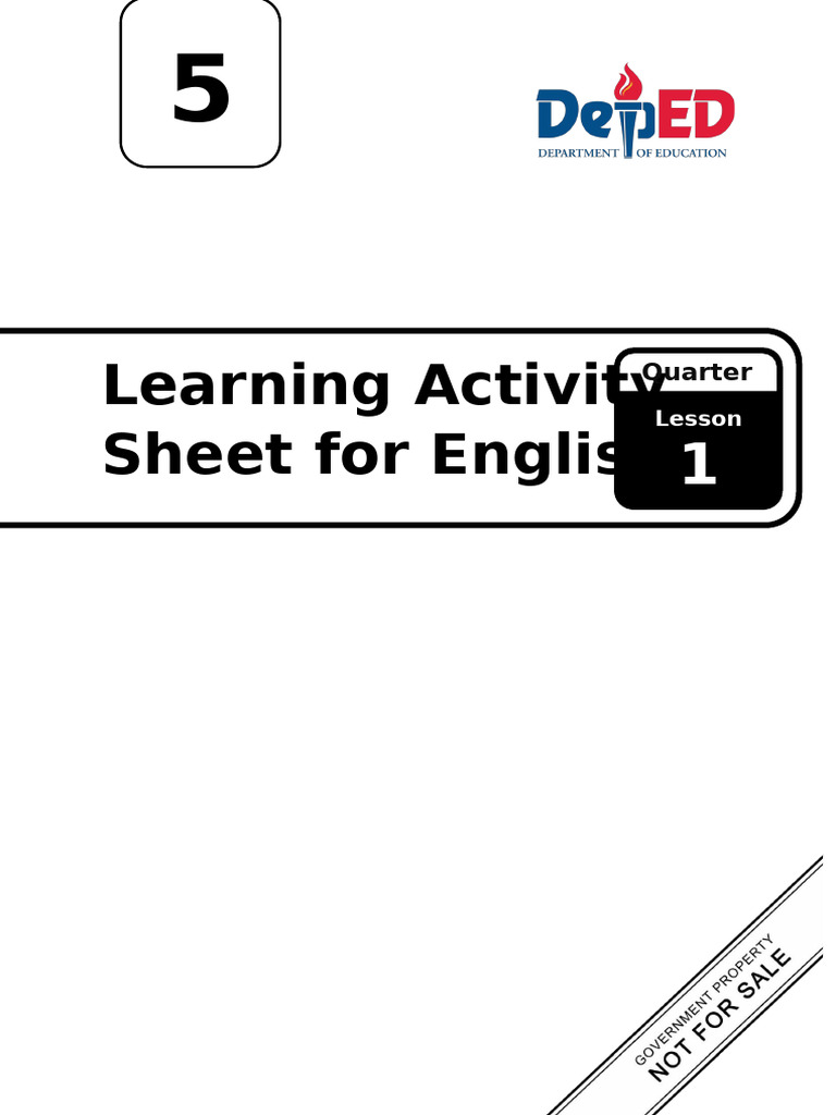 English 5 Quarter 3 Lesson 1 Activities | PDF
