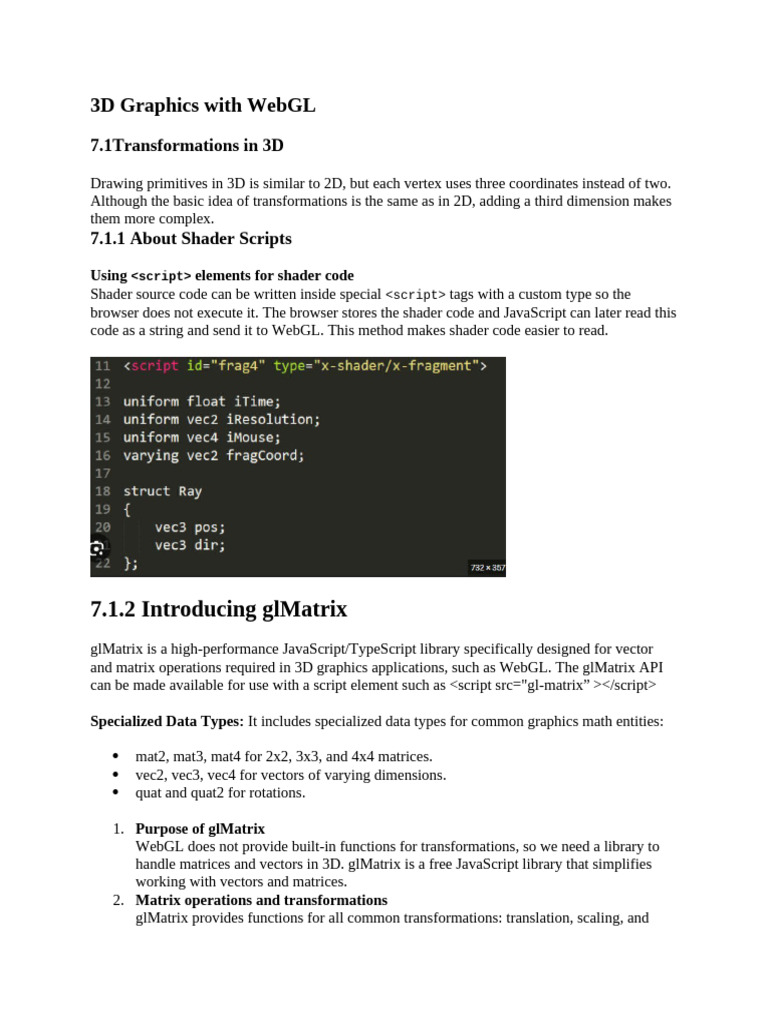 3D Graphics Transformations with WebGL | PDF | Texture Mapping ...