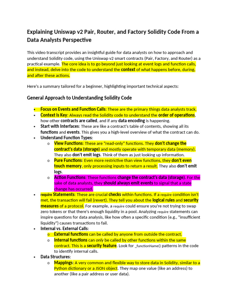 12 Days of Dune - Solidity Code From A Data Analysts Perspective | PDF |  Computing | Software Engineering