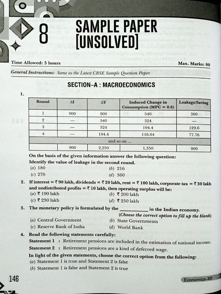 Sample Paper 8 | PDF