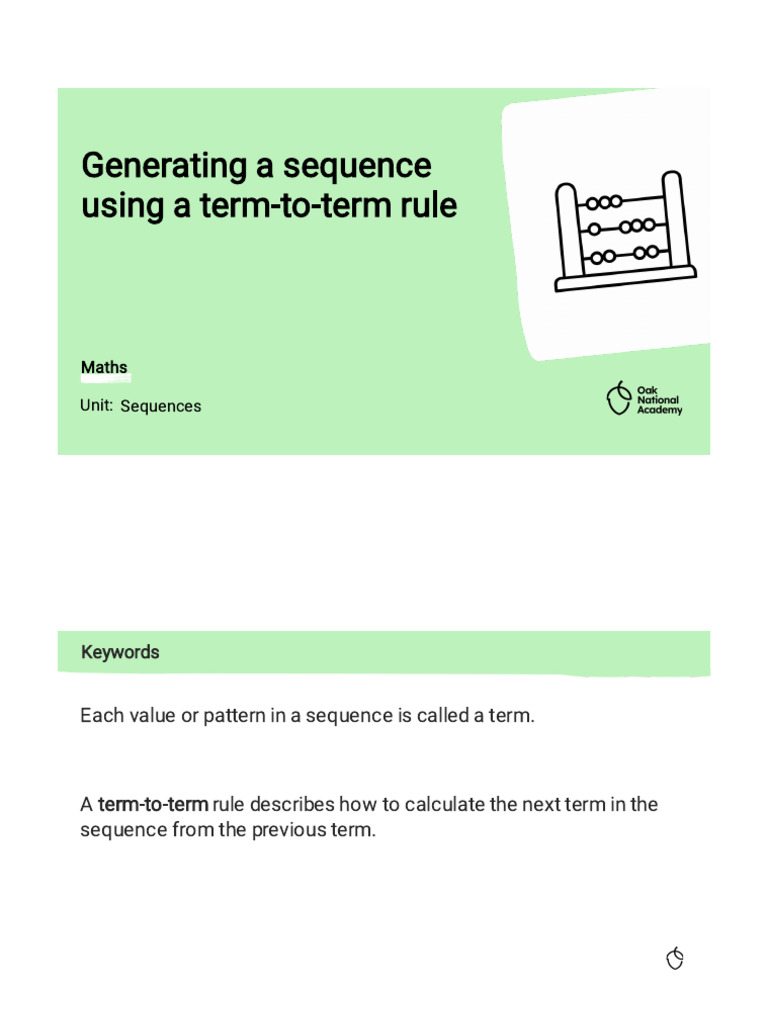 Generating Sequences with Rules | PDF | Mathematics | Arithmetic