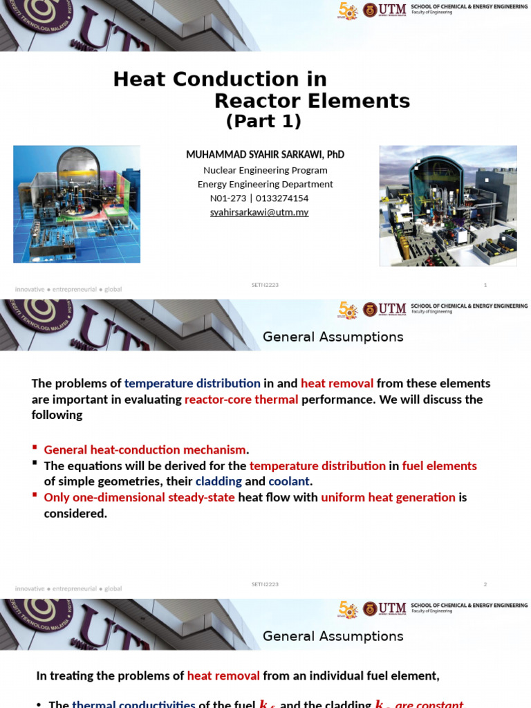 Topic 7 Heat Conduction in Reactor Elements Part 1 | PDF | Thermal ...