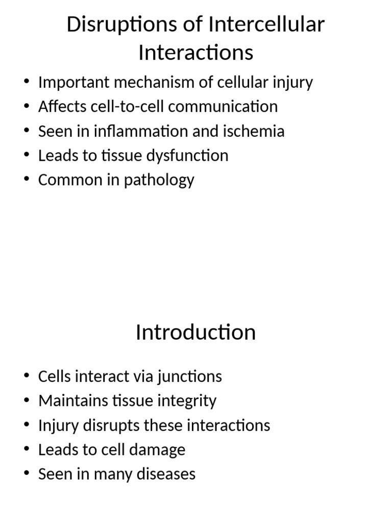 Disruptions of Intercellular Interactions-1 | PDF | Cell Adhesion ...