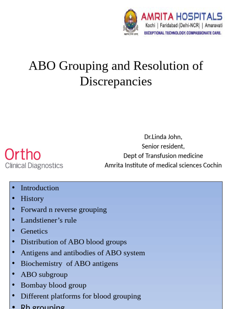 ABO Blood Grouping and Discrepancies | PDF | Blood Type | Medical ...