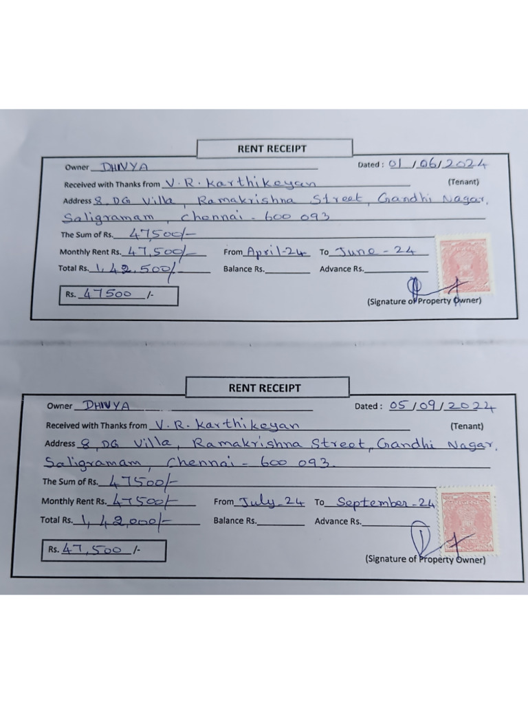 House Rent Paid Details | PDF