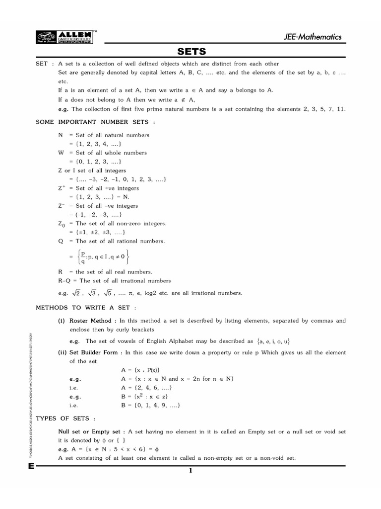 A Sets | PDF
