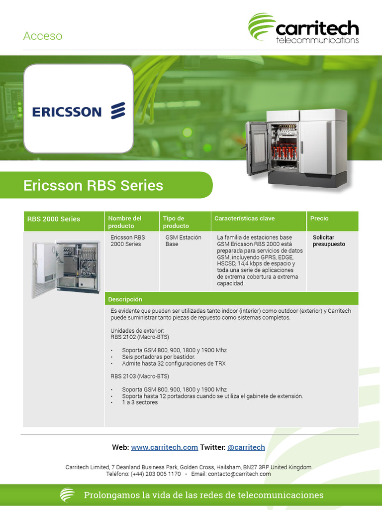 Estaciones Base GSM Ericsson RBS 2000-6000 | PDF | Gsm | Tecnología digital