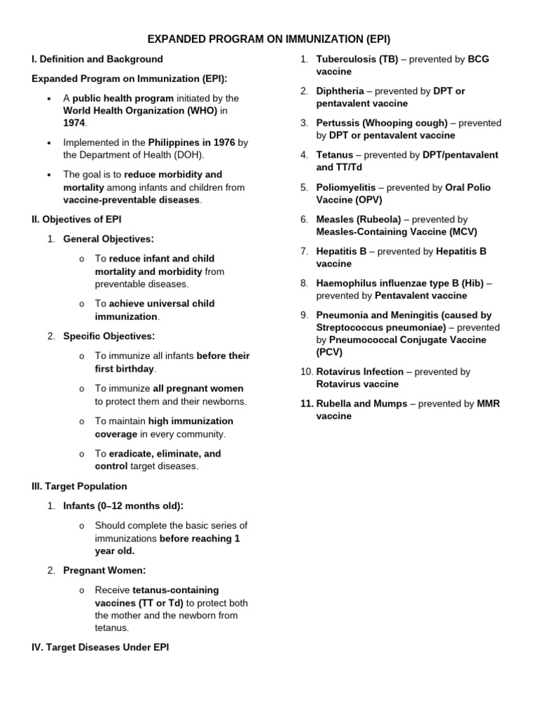 Expanded Program on Immunization Overview | PDF | Vaccines | Drugs