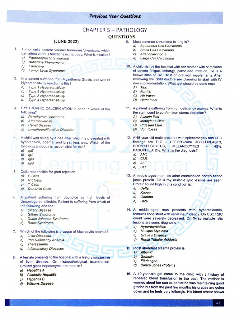 Pathology Case Studies and Diagnoses | PDF | Anemia | Thyroid