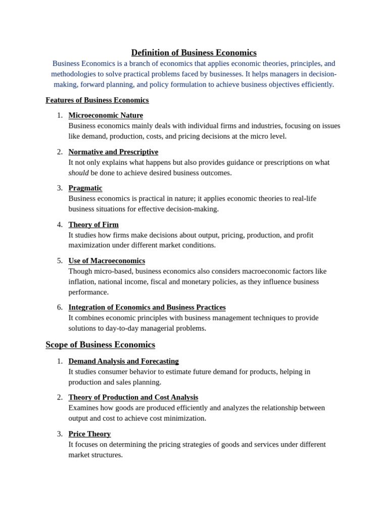 Understanding Business Economics Principles | PDF | Economics ...
