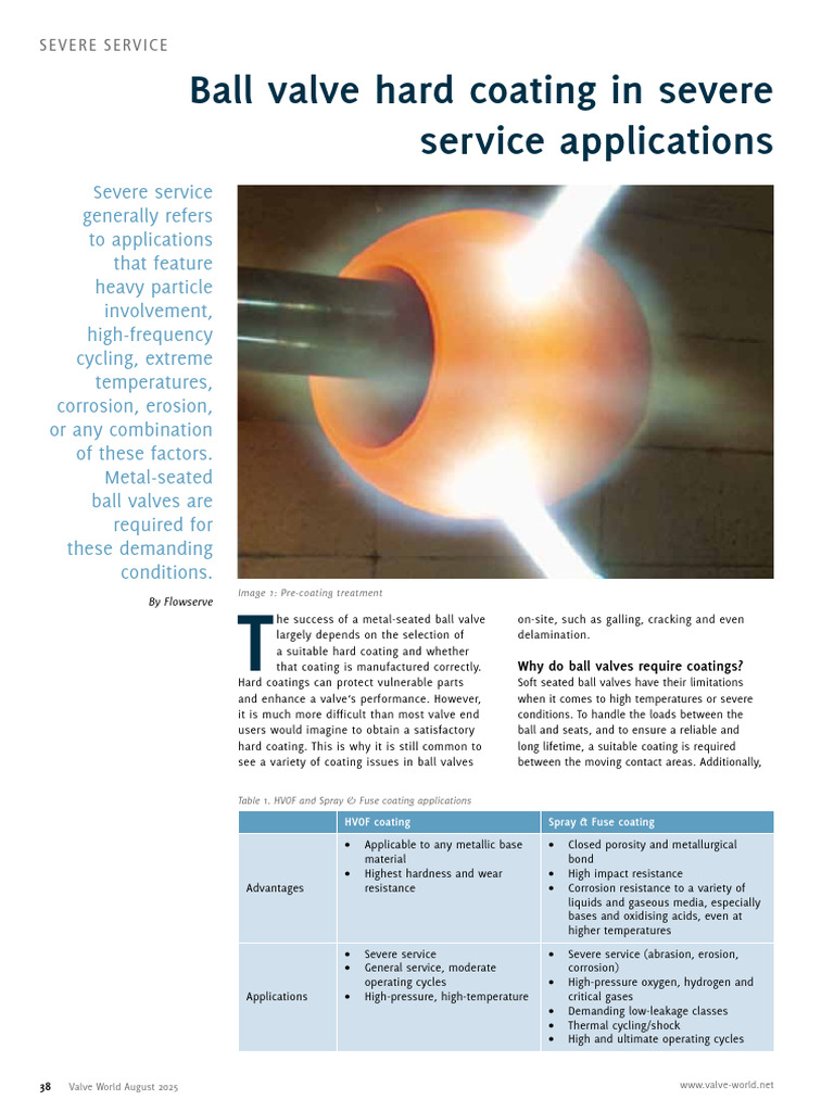 Ball Valve Coatings for Severe Service | PDF | Valve | Corrosion