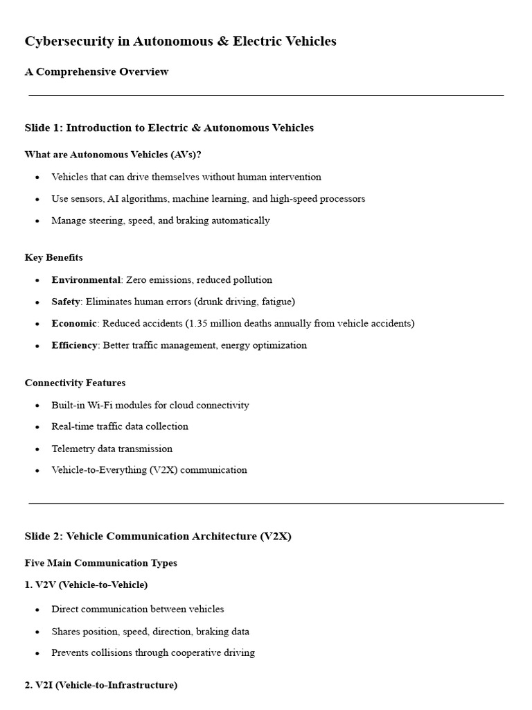 Cybersecurity Risks in Autonomous Vehicles | PDF | Electromagnetic ...
