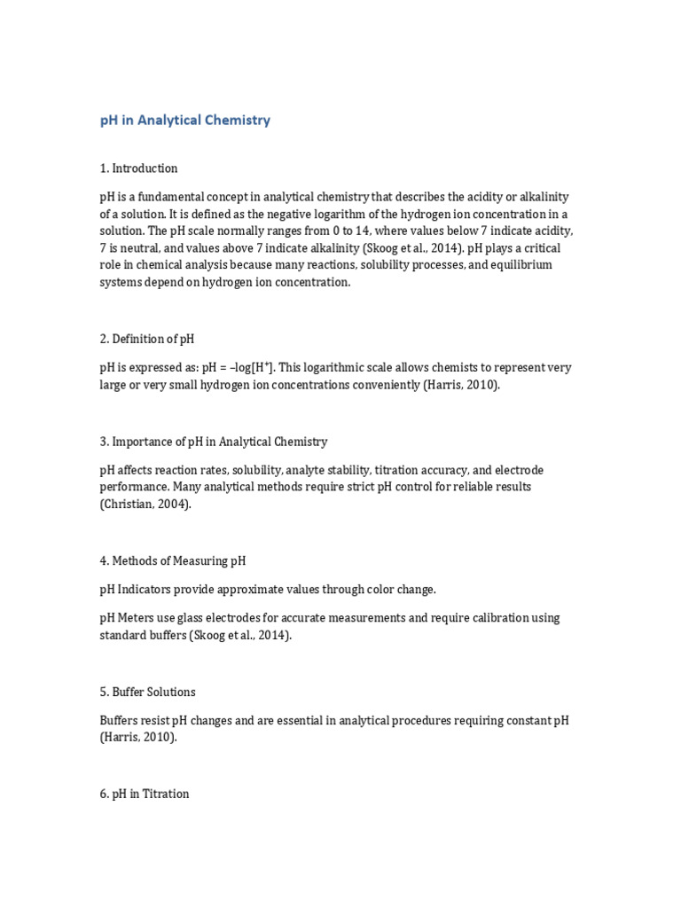 pH Measurement in Analytical Chemistry | PDF