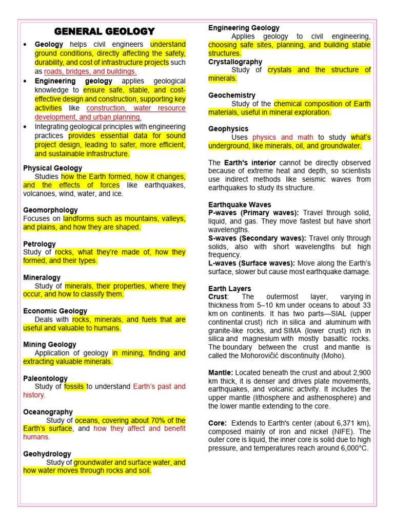 Understanding Geology for Engineering | PDF | Plate Tectonics | Earthquakes