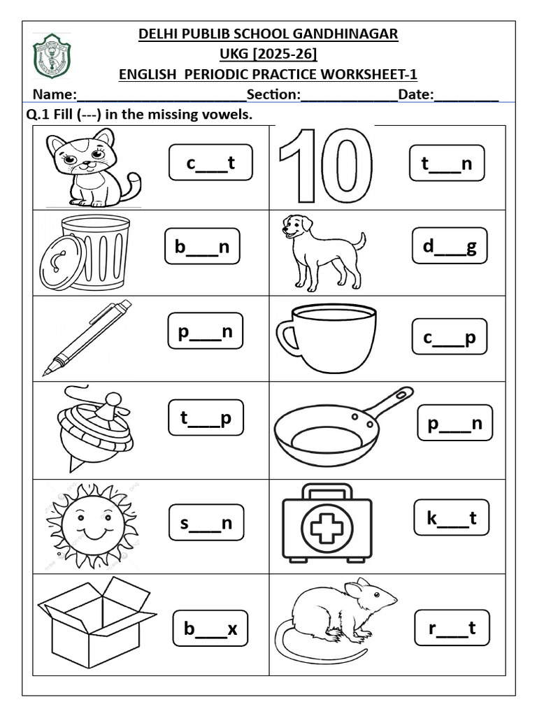 UKG English Practice Worksheets 2025-26 | PDF | Zoology