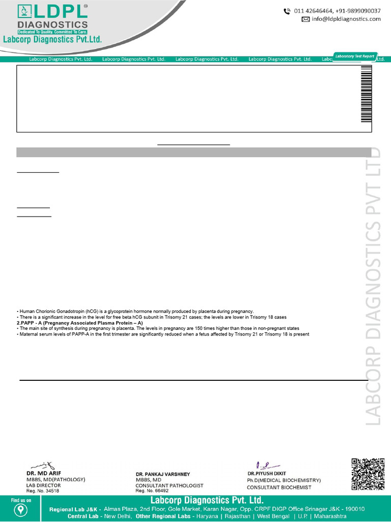 First Trimester Maternal Screening Results | PDF | Medical Specialties ...